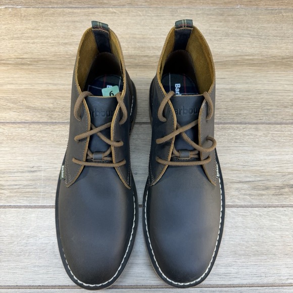 Barbour Siton Desert Boot Leather Brown Chukka Men\'s Size US 9 UK 8‎